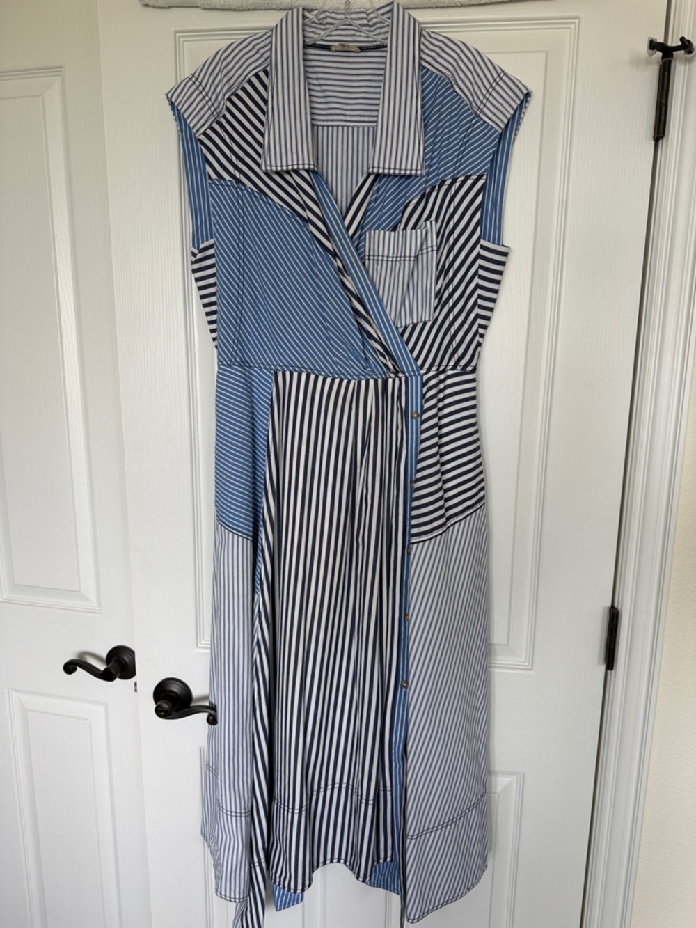 Pilcro Anthropologie 100% Cotton Midi Dress Size Large and handkerchief hem
